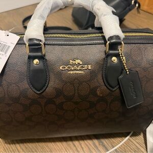 Coach Black and Brown Signature Satchel